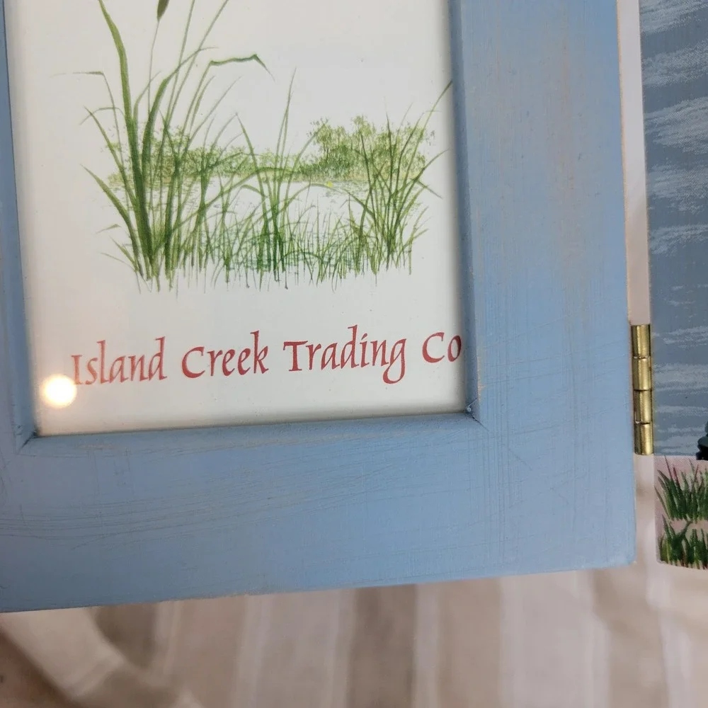Vintage Lighthouse Folding Picture Photo Frame Blue